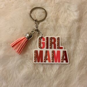 Girl Mama Keychain with Tassel